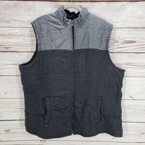 Banana Republic Men's Black Gray Cotton Full Zip Vest Size XXL